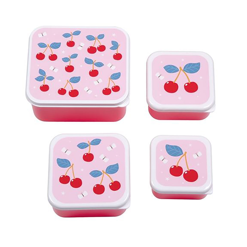 A Little Lovely Company Lunchbox Set, 4 Pieces - Cherry