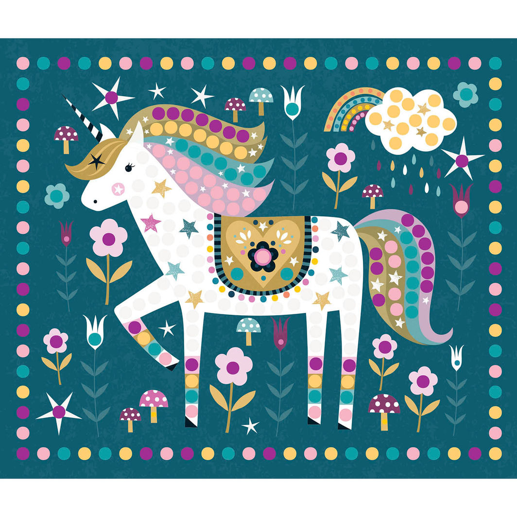 Auzou Sticker Mosaic, Rhinestone Art Activity Set - Unicorn