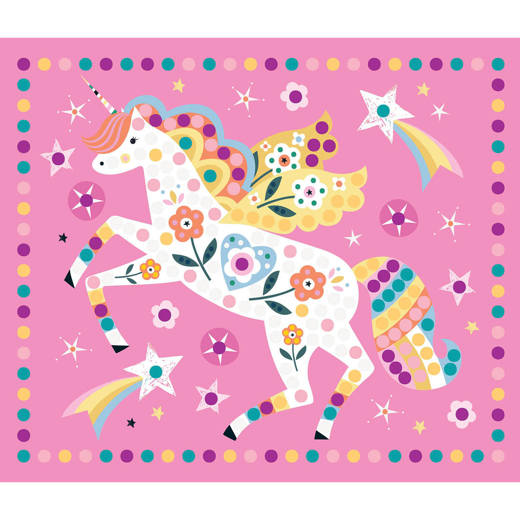 Auzou Sticker Mosaic, Rhinestone Art Activity Set - Unicorn