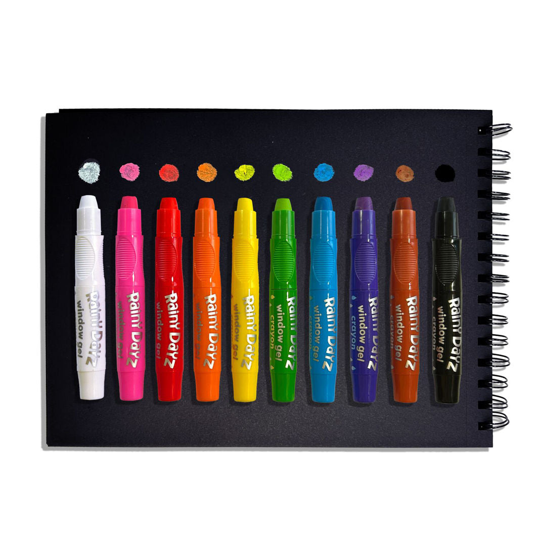 Ooly Gel Crayons 10 Pack, Window Paint - Rainy Dayz