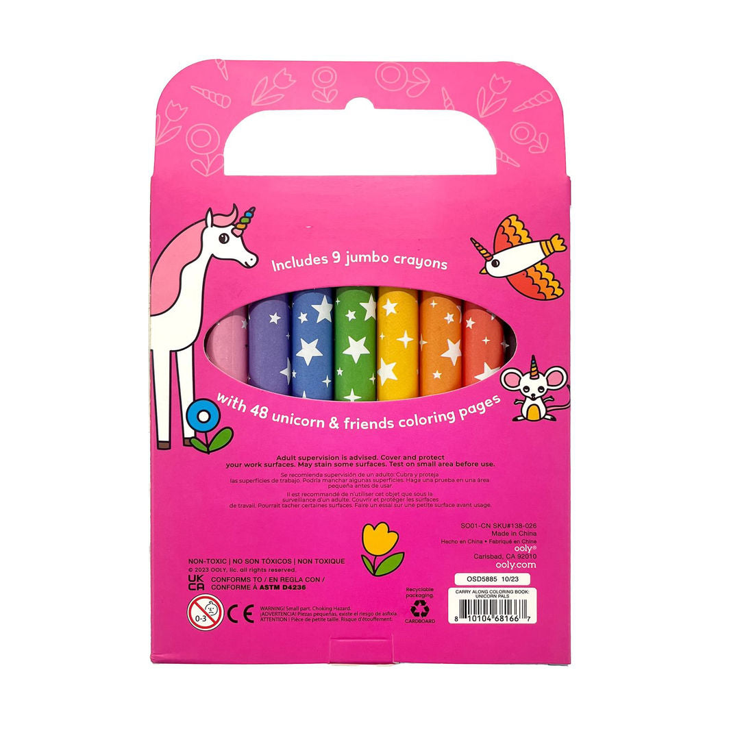 Ooly Crayons and Coloring Book - Unicorn Pals - Carry Along