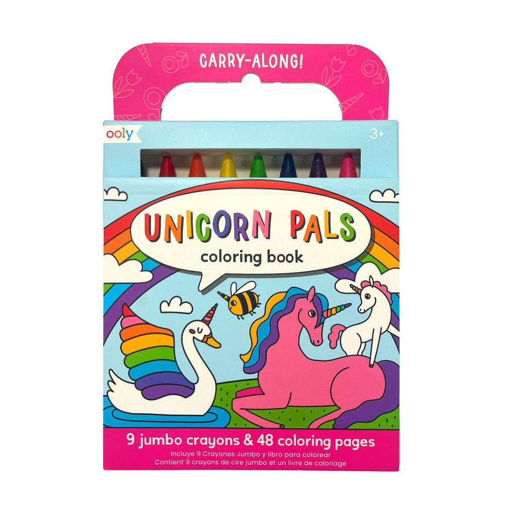 Ooly Crayons and Coloring Book - Unicorn Pals - Carry Along