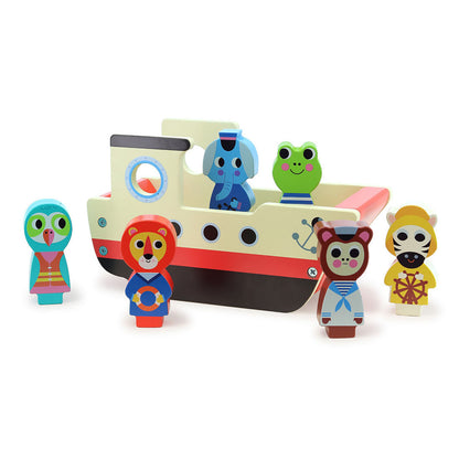 Vilac Sound Boat with 6 Animal Figures