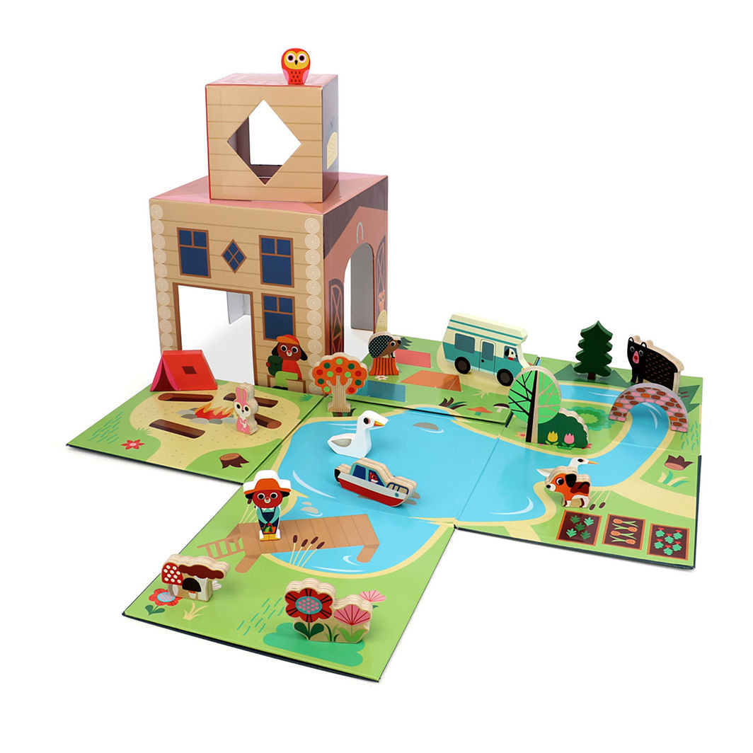 Vilac Fold-Out Play Set, Countryside