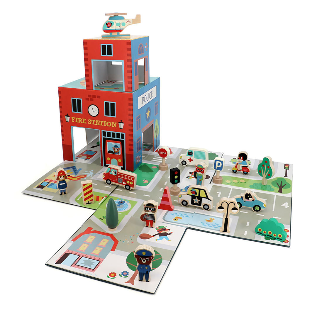 Vilac Fold-Out Playset, Emergency Services