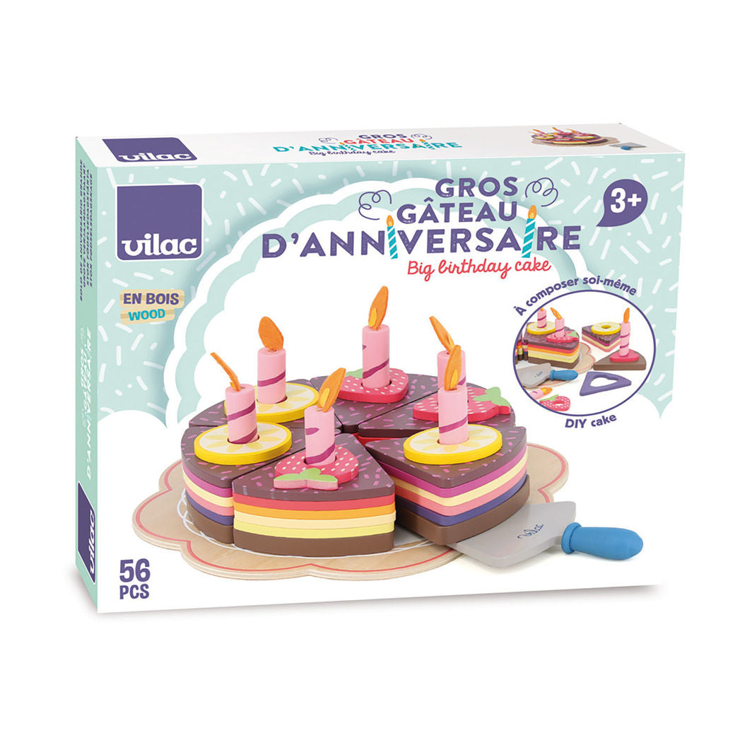 Vilac Wooden Play Food, Large Birthday Cake