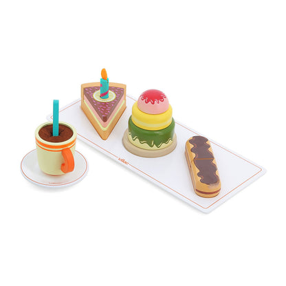 Vilac Wooden Play Food Set, Gourmet Café