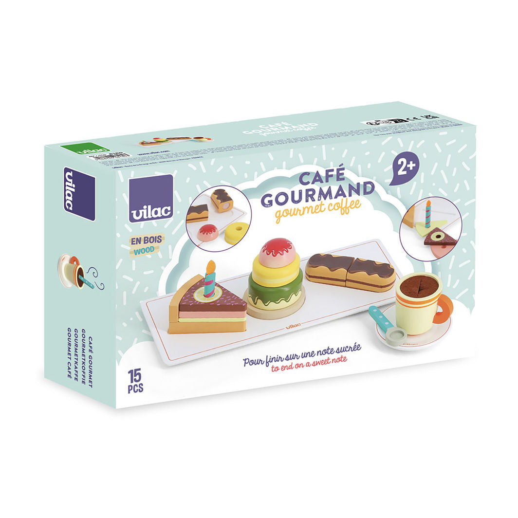 Vilac Wooden Play Food Set, Gourmet Café