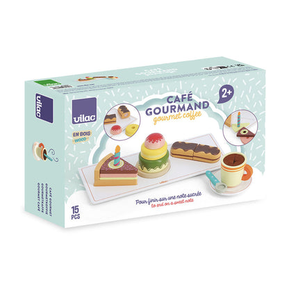 Vilac Wooden Play Food Set, Gourmet Café