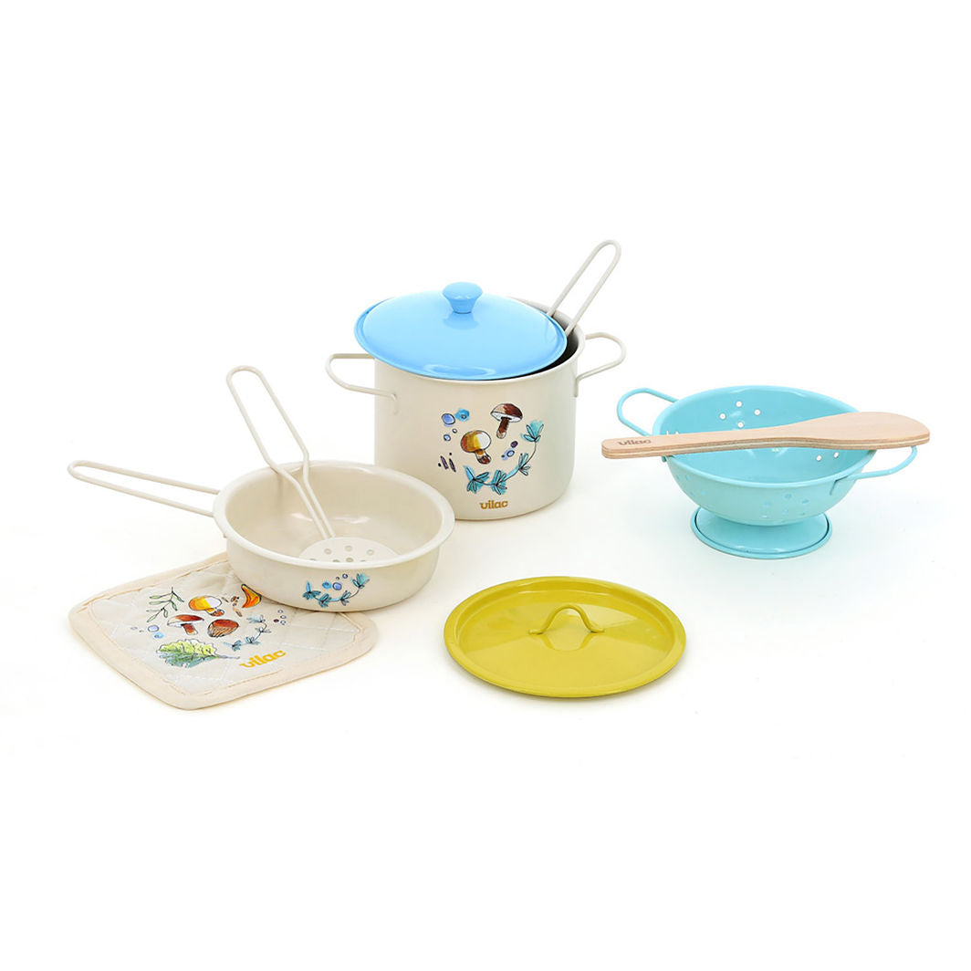 Vilac My Little Play Kitchen, 11-piece Set – Natural