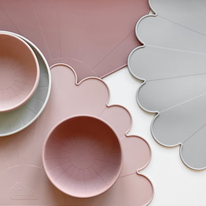 Cam Cam Deep Plate Set, 2-Pack, Flower Bowls - Earth Mix