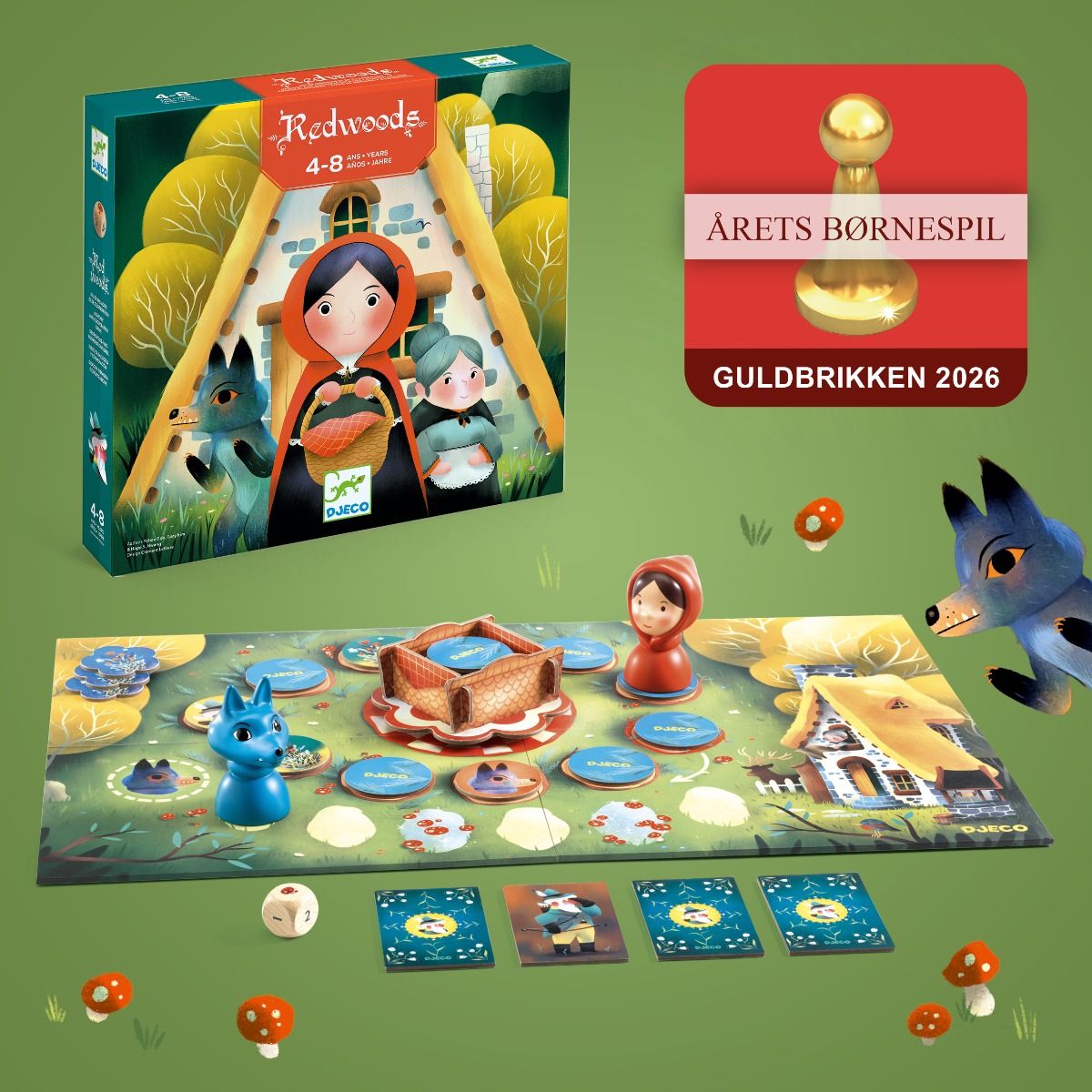 Djeco Redwoods, Little Red Riding Hood family game, winner of the 2026 Guldbrikken Children’s Game of the Year Award