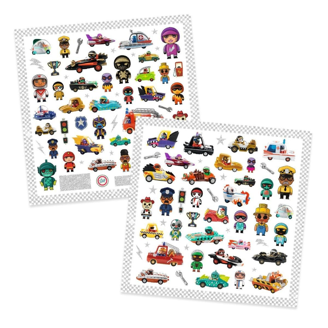 Djeco Stickers, Crazy Motors - Metallic Effect