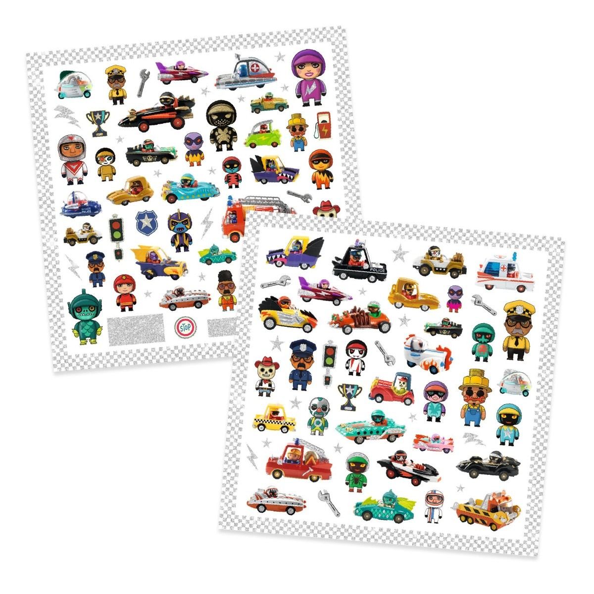 Djeco Stickers, Crazy Motors - Metallic Effect
