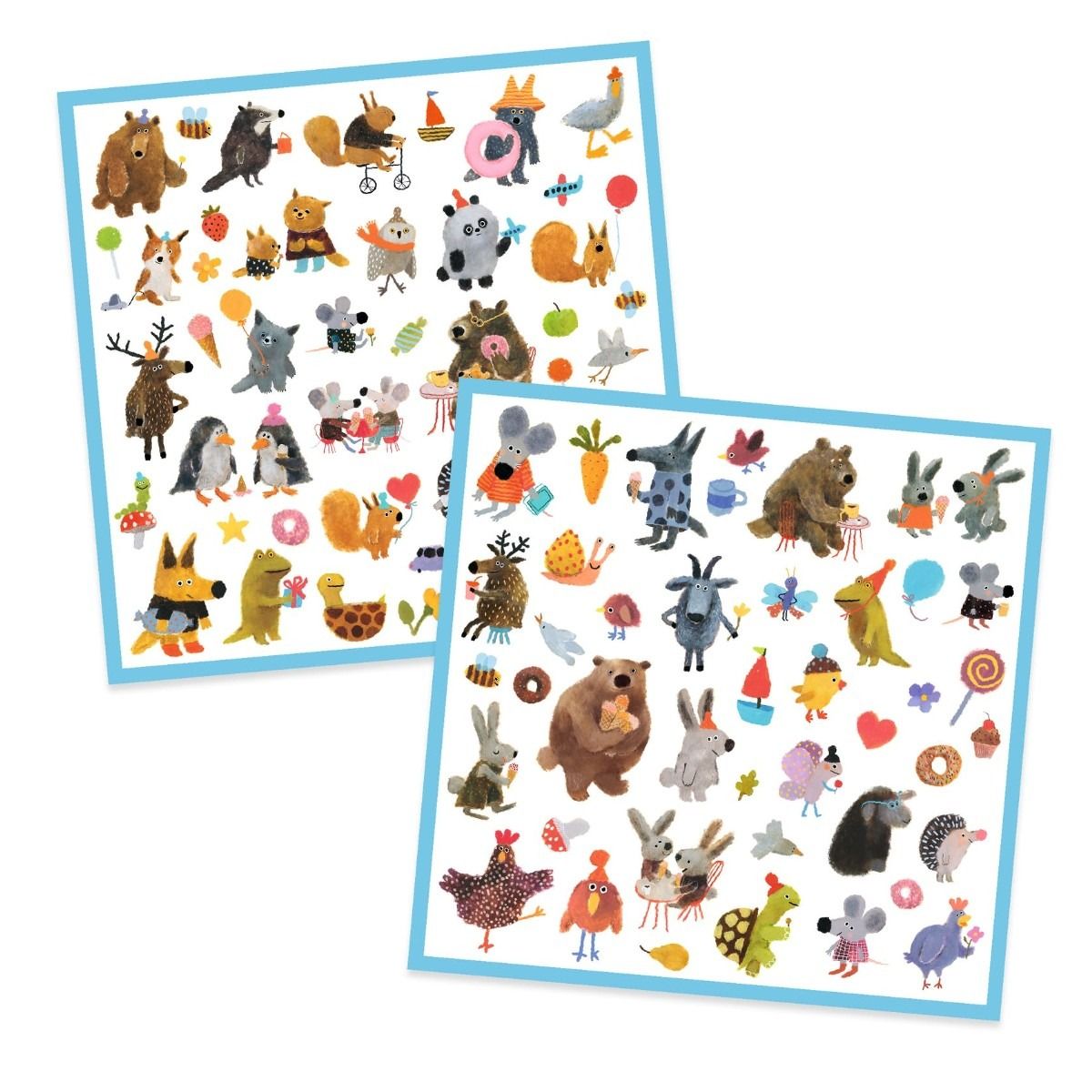 Djeco Stickers, Fluffy Friends