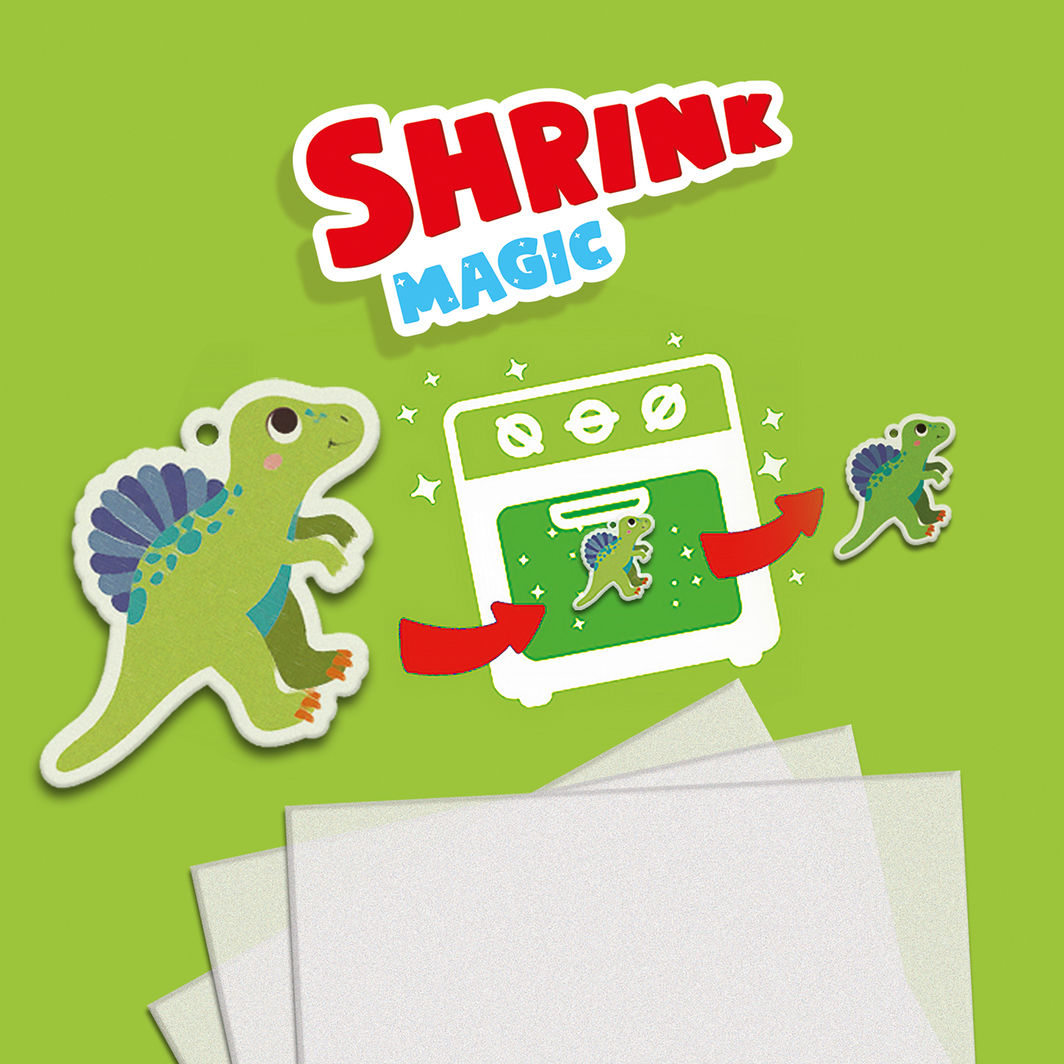 SES Creative Shrink Plastic, Dinosaur Keychains