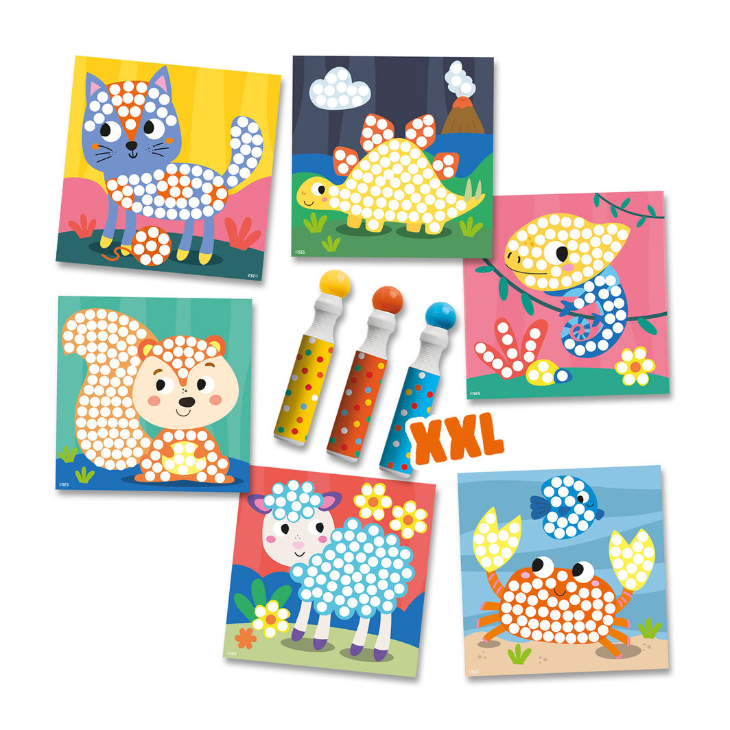 SES Creative Dot Markers, 3 XXL Colours – Activity Cards