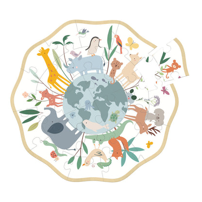 Vilac Wooden Jigsaw Puzzle, 24 Pieces, World