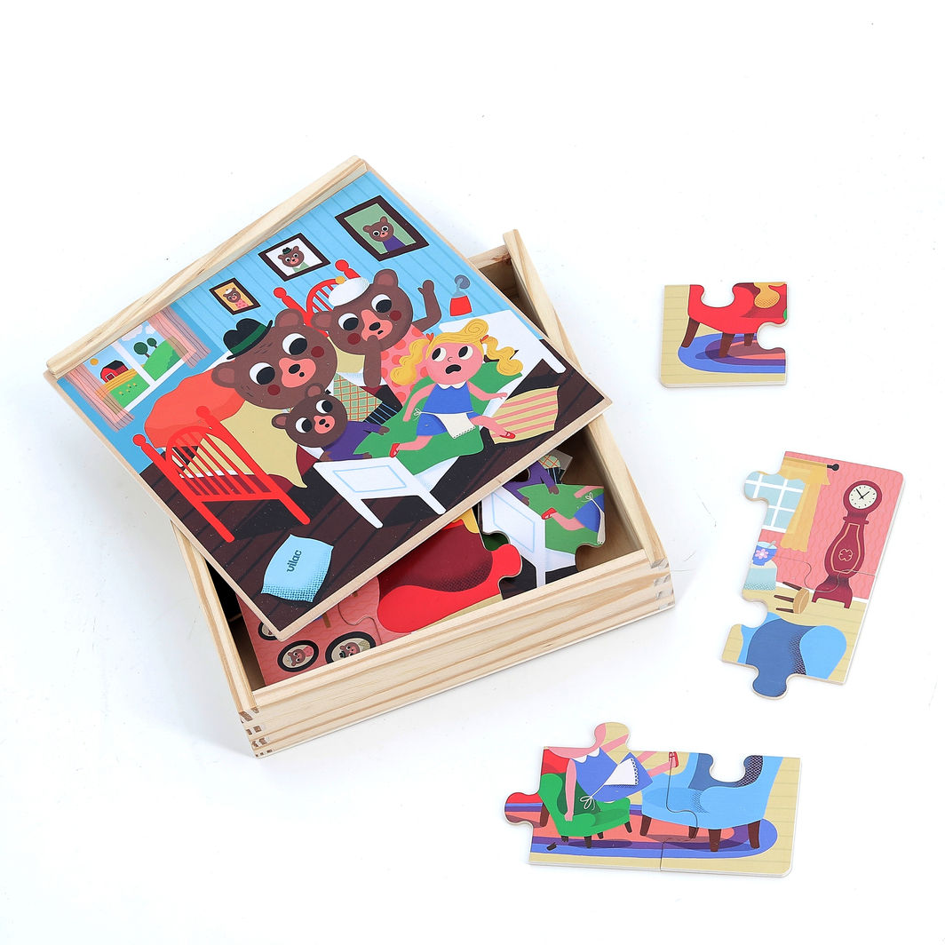 Vilac Wooden Puzzle 4x9 Pieces, Goldilocks by Ingela P. Arrhenius
