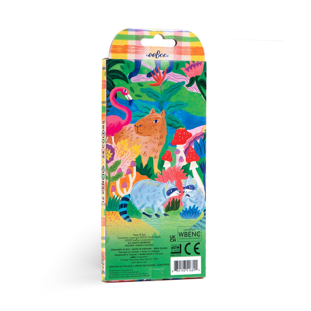 eeBoo - 12 Double-Ended Colored Pencils - Fawn &amp; Sun