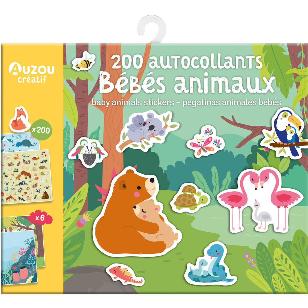 Auzou Stickers, Baby Animals - 200 pcs