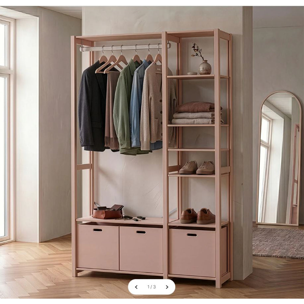 By Aulum Elsø Shelf with 3 Storage Boxes, Blush
