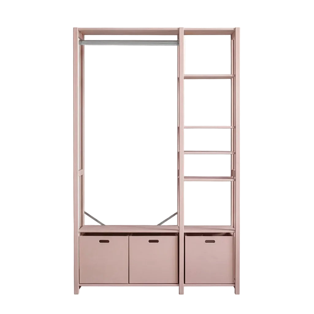 By Aulum Elsø reol m. 3 opbevaringskasser, Blush