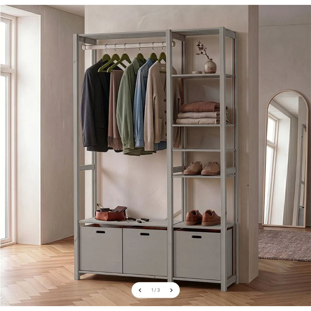 By Aulum Elsø Shelf with 3 Storage Boxes, Mushroom