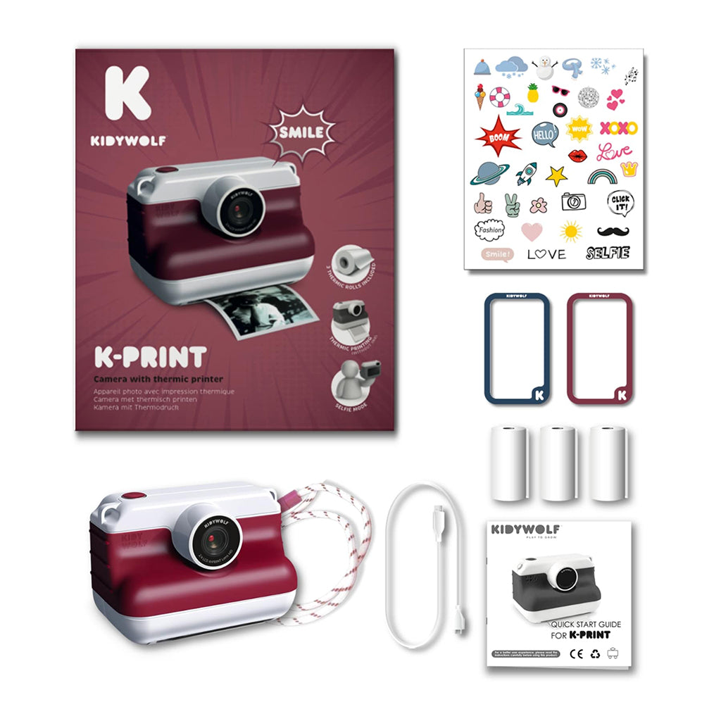 Kidywolf Instant Print Camera for Kids, Red