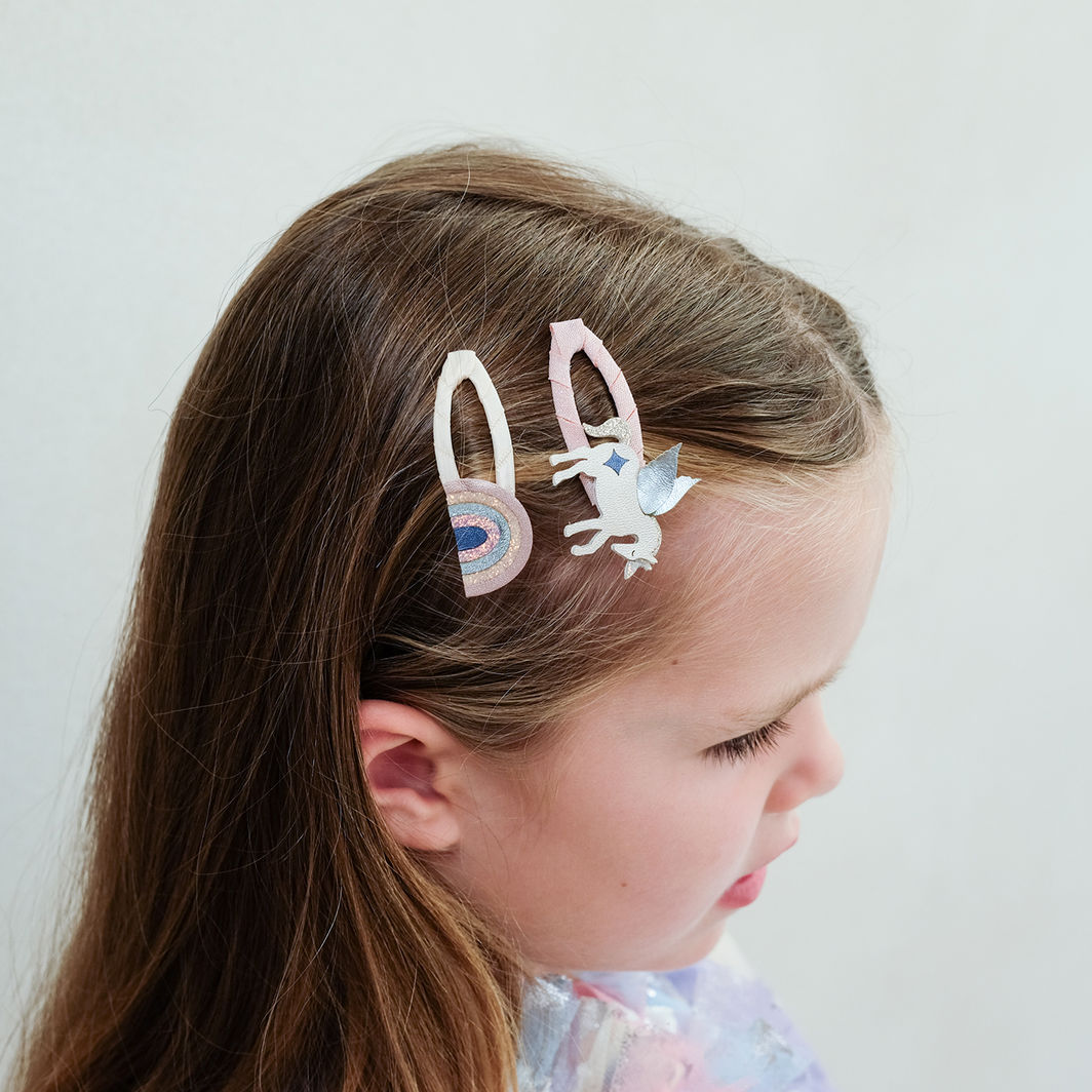 Mimi &amp; Lula Hair Accessories, 4 Hair Clips - Winged Unicorn Celeste