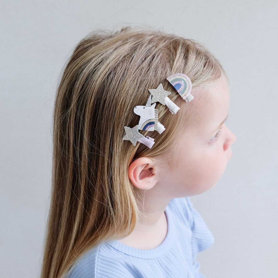 Mimi &amp; Lula Hair Accessories, 8 Hair Clips - Mini Unicorn Celeste