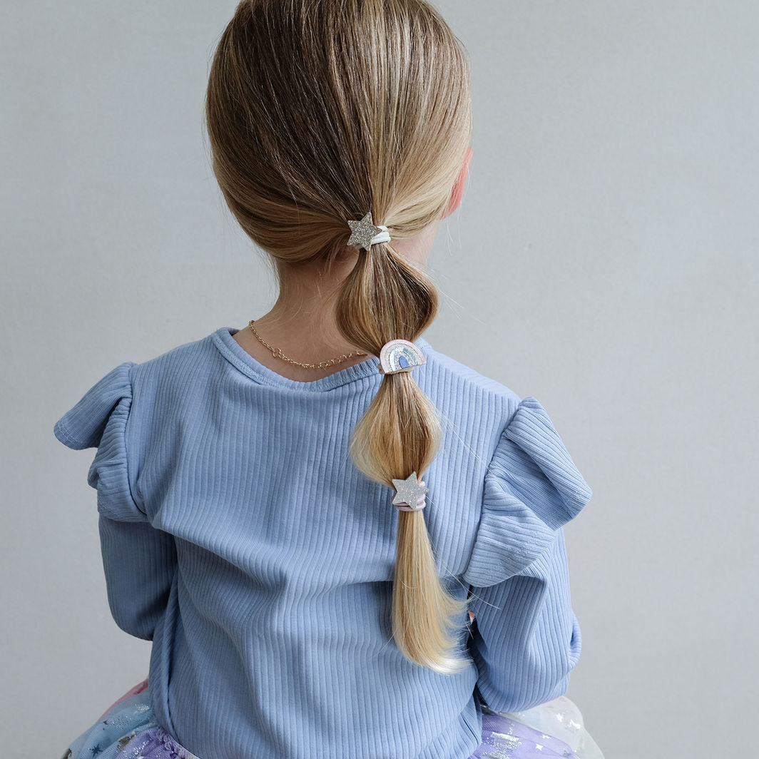 Mimi &amp; Lula Hair Accessories, 6 Hair Ties - Rainbow &amp; Star Celeste