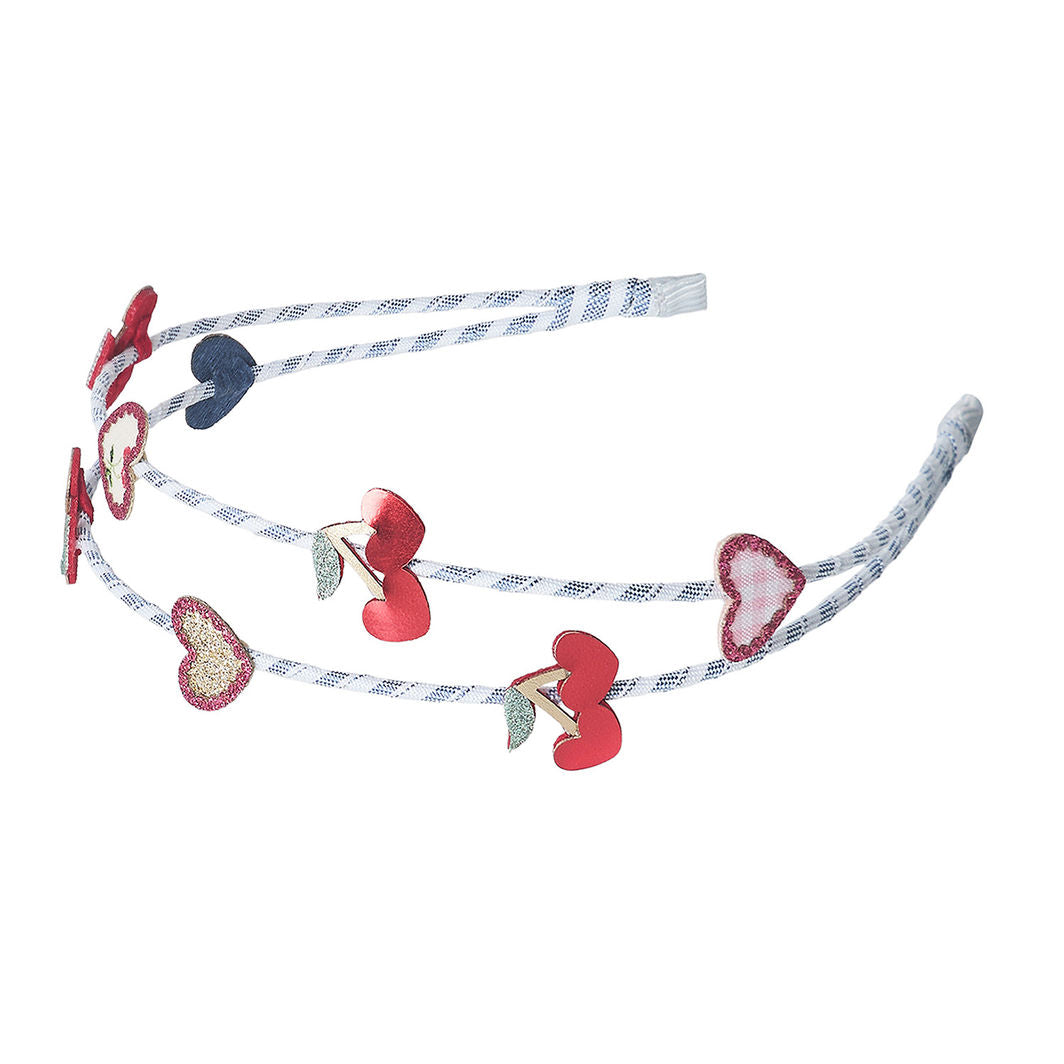 Mimi &amp; Lula Double Hairband, Red Cherries Mon Cheri