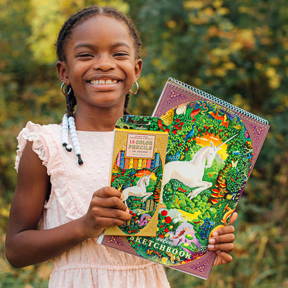 eeBoo 12 Double-Ended Colored Pencils, Neon Metallic - Unicorn