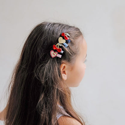 Mimi &amp; Lula 8 Hair Clips, Mini Red Cherries Mon Cheri