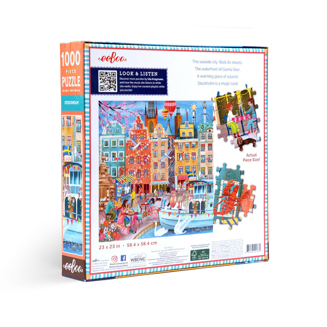eeBoo Jigsaw Puzzle 1000 Pieces, Stockholm