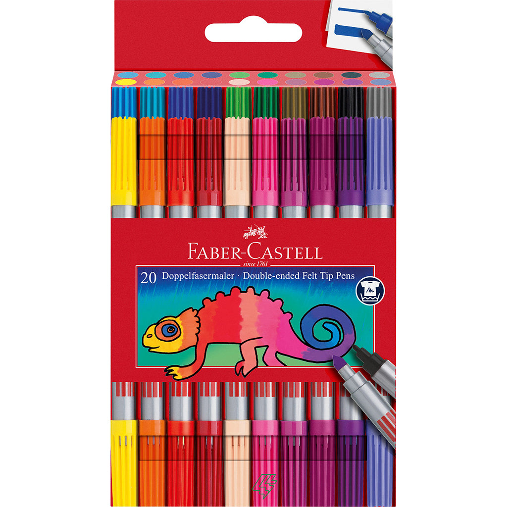 Faber-Castell, Double-Ended Markers with Thick and Thin Tips - 20 Pieces