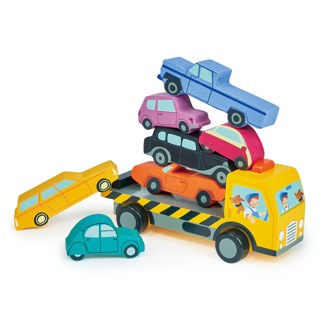 Tender Leaf Stable Cars, Car Transporter - From 18 Months