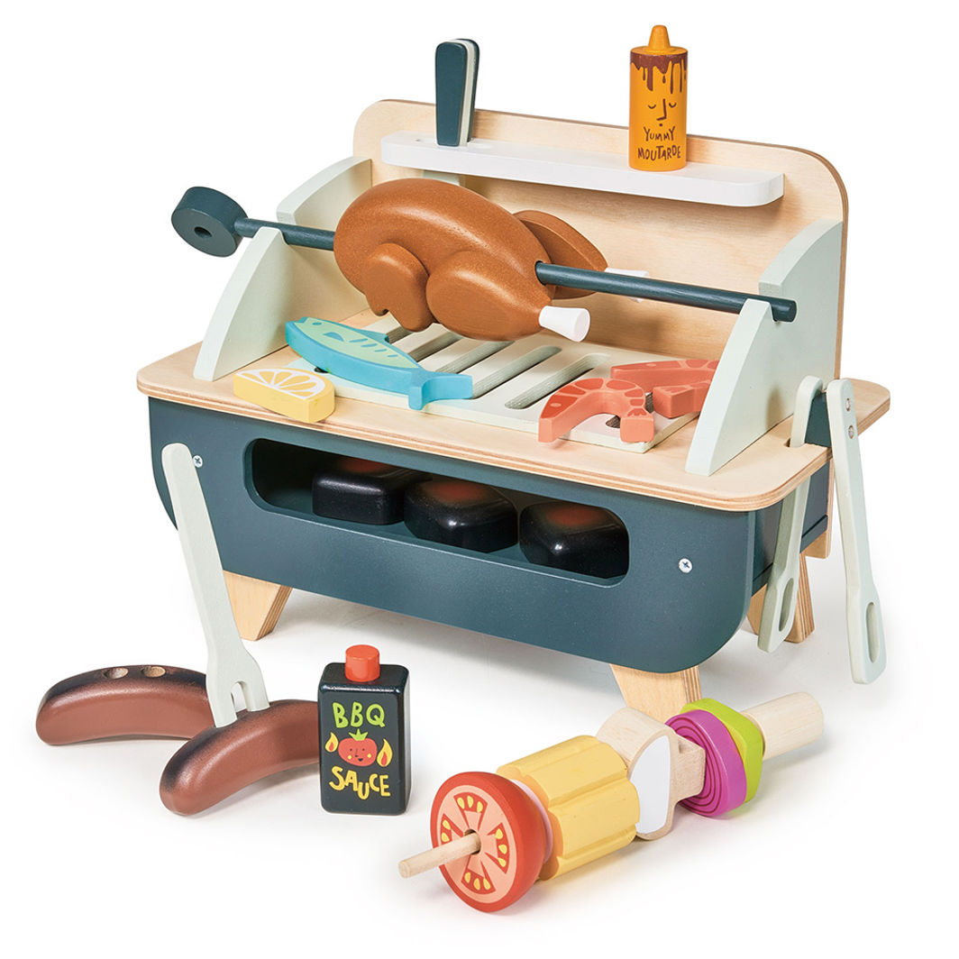Tender Leaf Wooden Play Food, BBQ Grill Set