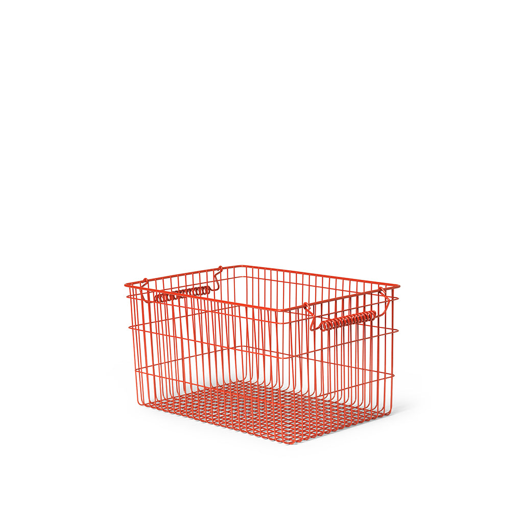 ferm Living Wire Baskets, Cala Stackable Baskets, Set of 2 - Poppy Red