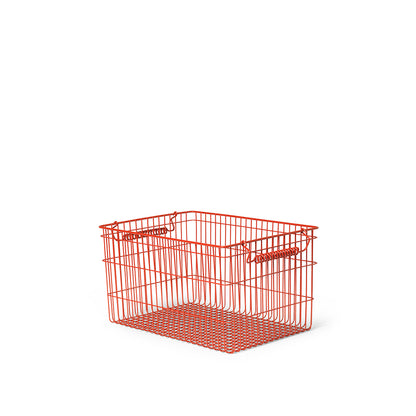 ferm Living Wire Baskets, Cala Stackable Baskets, Set of 2 - Poppy Red
