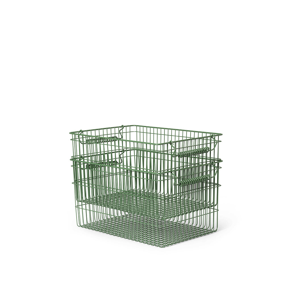 ferm Living wire basket, Cala Stackable Baskets, Set of 2 pcs. - Verdant Green