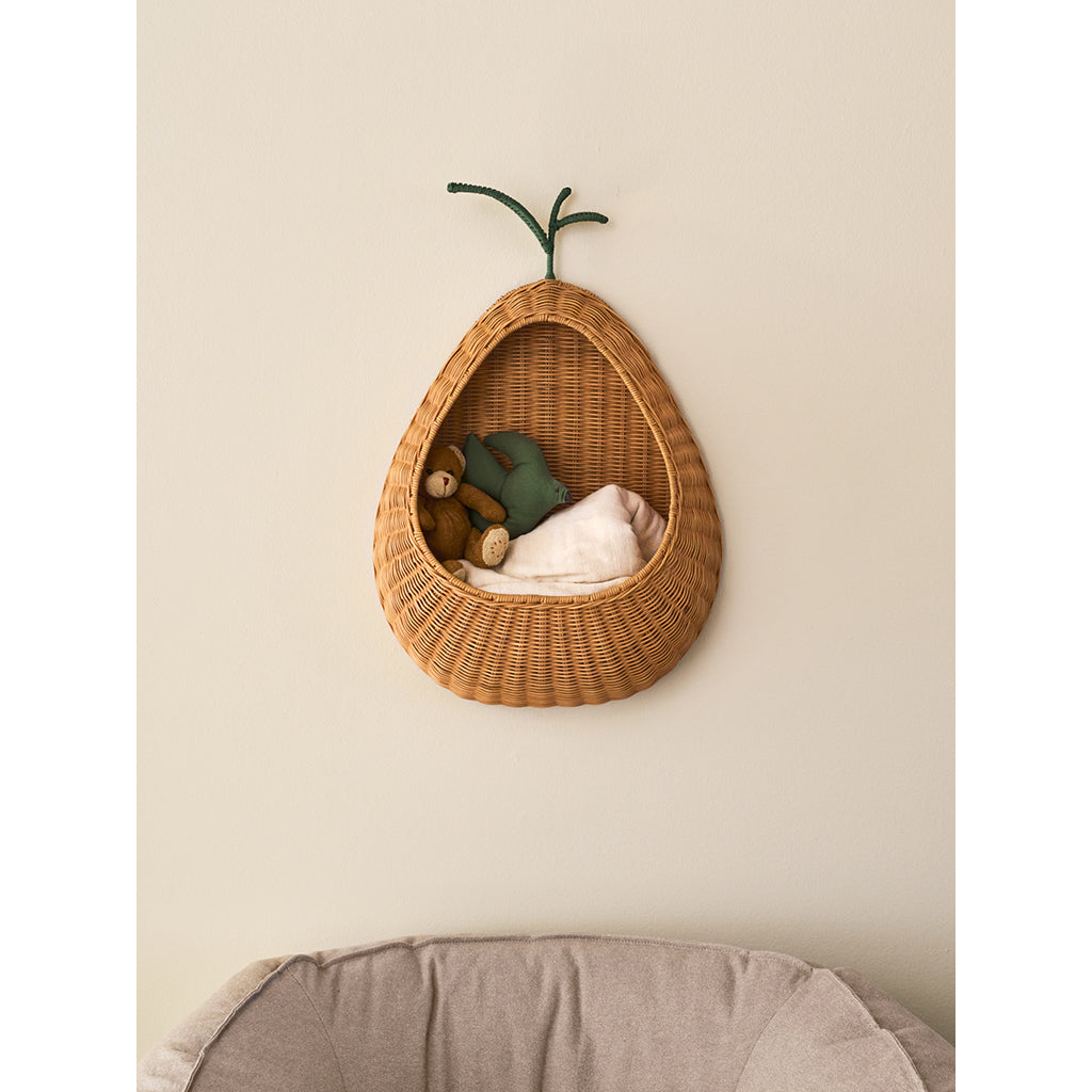 ferm Living Wall Basket, Pear Braided - Natural