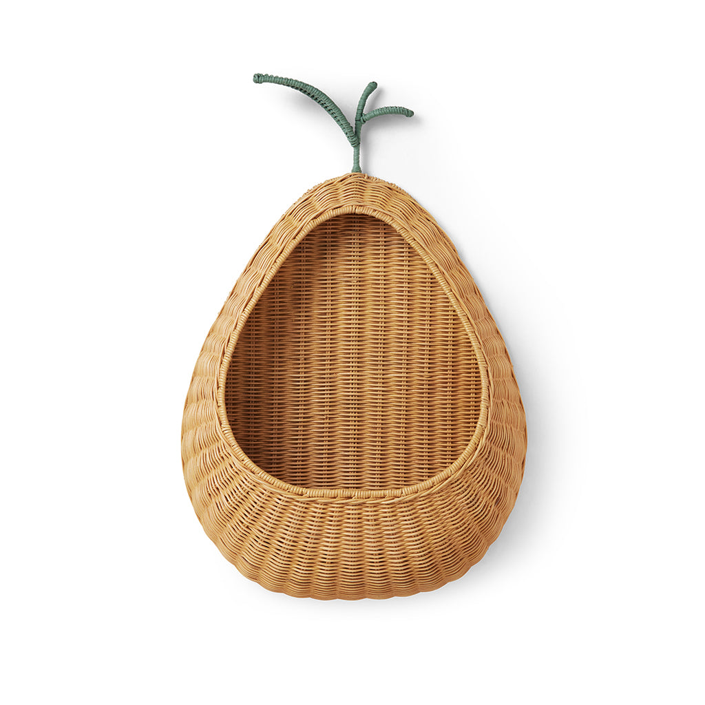 ferm Living Wall Basket, Pear Braided - Natural