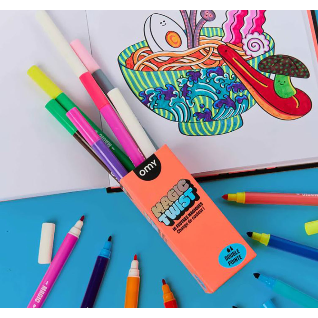 Omy Markers with Dual Tips, 18 pcs - Magic