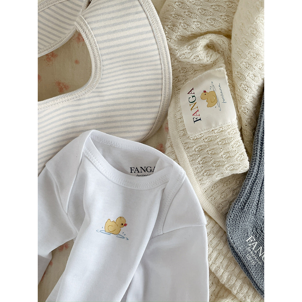 &quot;Fanga Fontana Piscina Long-Sleeve Bodysuit, 2-Pack - Optic White&quot;