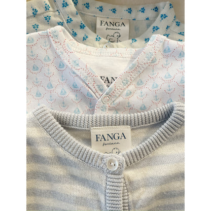 Fanga Fontana Venti Baby Cardigan, Organic, Gray Dawn – Ages 1–9 months