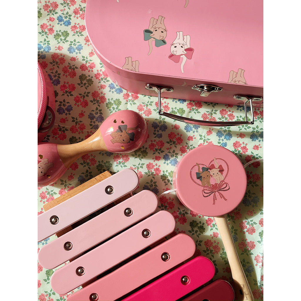 Konges Sløjd Musical Instruments in Suitcase, 4-Piece Set - Bow Kitty