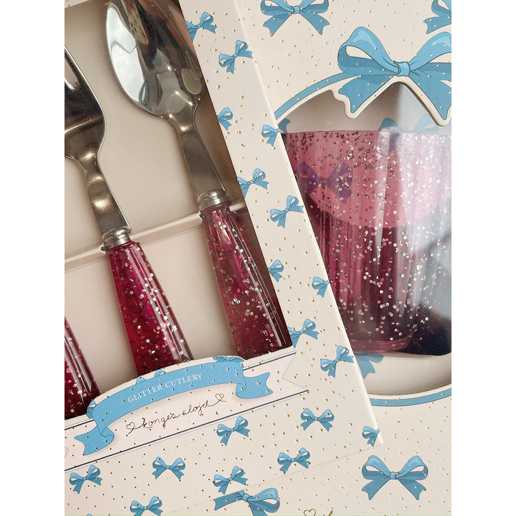 Konges Sløjd Glitter Cutlery Set in Stainless Steel, Sparkling Sangria