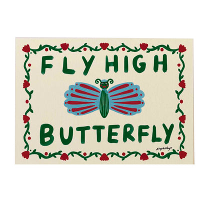 Nephthys Illustrated plakat, Fly High Butterfly - A4